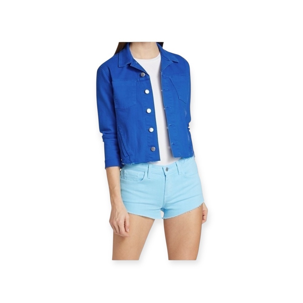 new L'Agence ☀︎︎ Audrey Mid Rise Denim Cutoff Shorts ☀︎︎Baltic Blue Sea ☀︎︎ 28